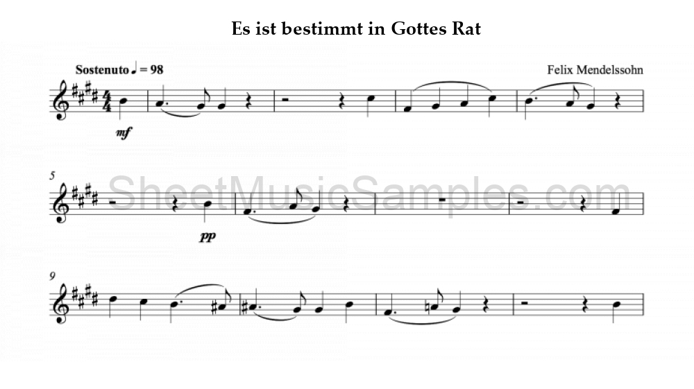 Es ist bestimmt in Gottes Rat