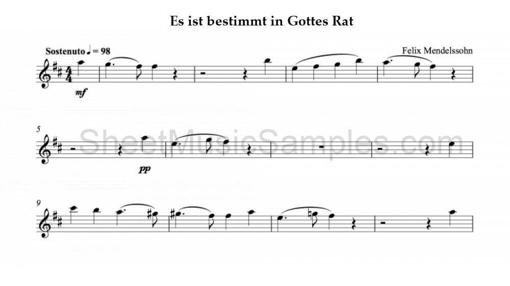 Es ist bestimmt in Gottes Rat