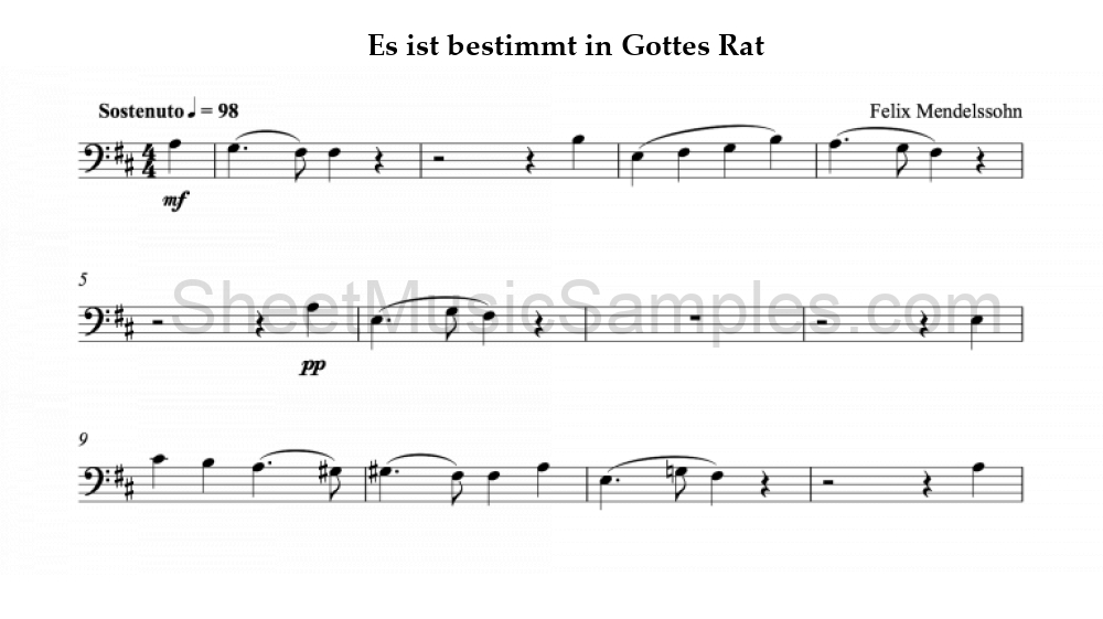 Es ist bestimmt in Gottes Rat