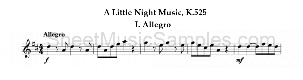 A Little Night Music, K.525 - I. Allegro