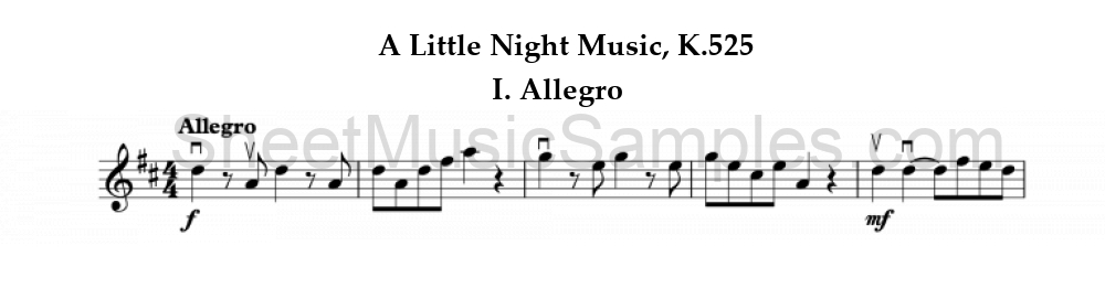 A Little Night Music, K.525 - I. Allegro