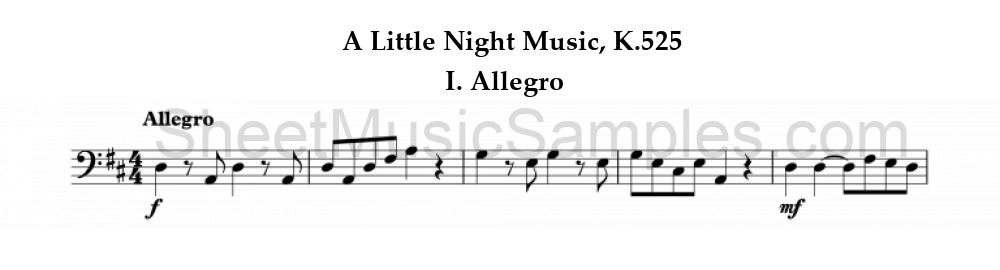 A Little Night Music, K.525 - I. Allegro