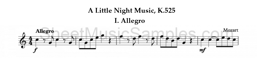 A Little Night Music, K.525 - I. Allegro