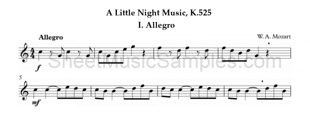 A Little Night Music, K.525 - I. Allegro