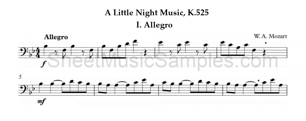 A Little Night Music, K.525 - I. Allegro