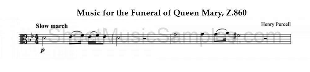 Music for the Funeral of Queen Mary, Z.860