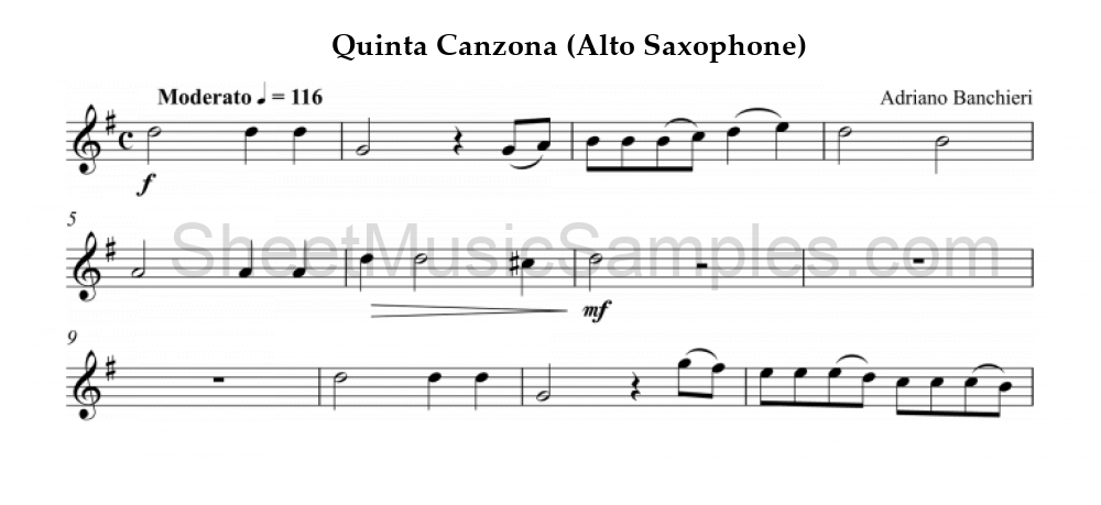 Quinta Canzona (Alto Saxophone)