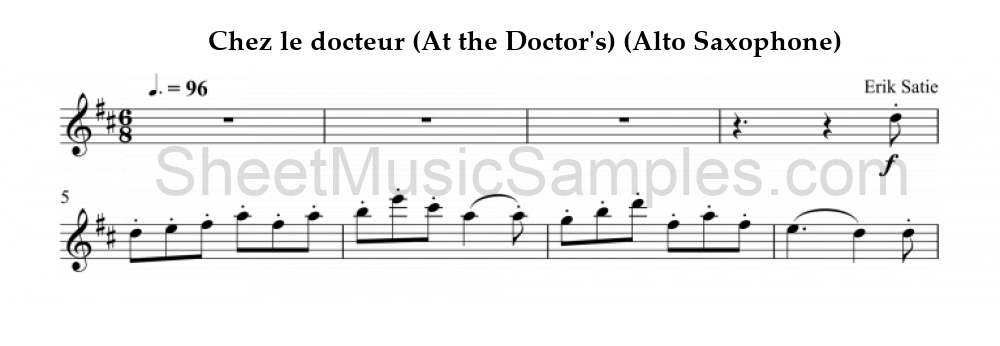 Chez le docteur (At the Doctor's) (Alto Saxophone)