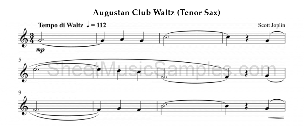 Augustan Club Waltz (Tenor Sax)