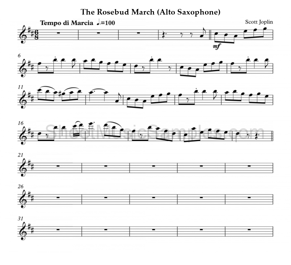 The Rosebud March (Alto Saxophone)