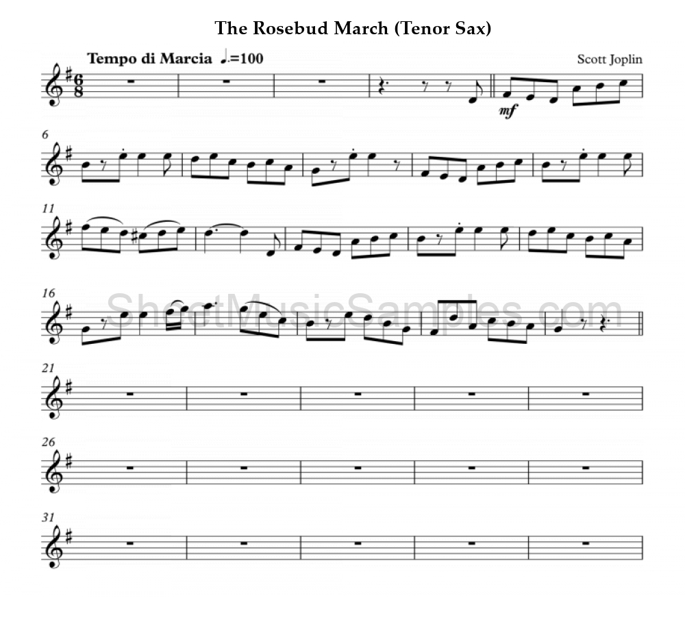 The Rosebud March (Tenor Sax)