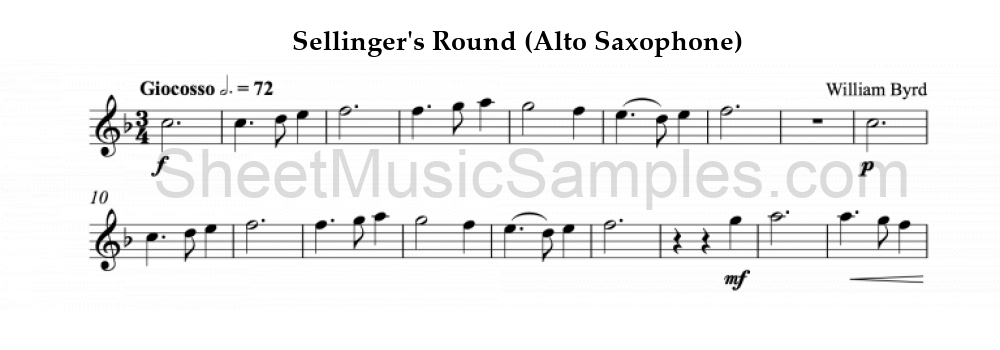 Sellinger's Round (Alto Saxophone)