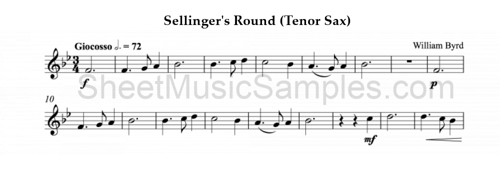 Sellinger's Round (Tenor Sax)