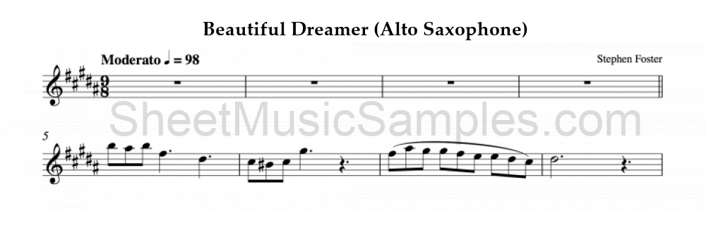 Beautiful Dreamer (Alto Saxophone)