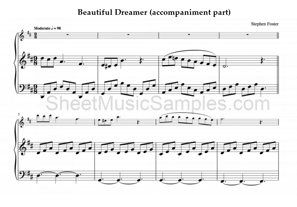 Beautiful Dreamer (accompaniment part)