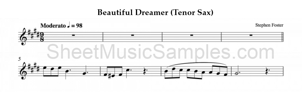 Beautiful Dreamer (Tenor Sax)