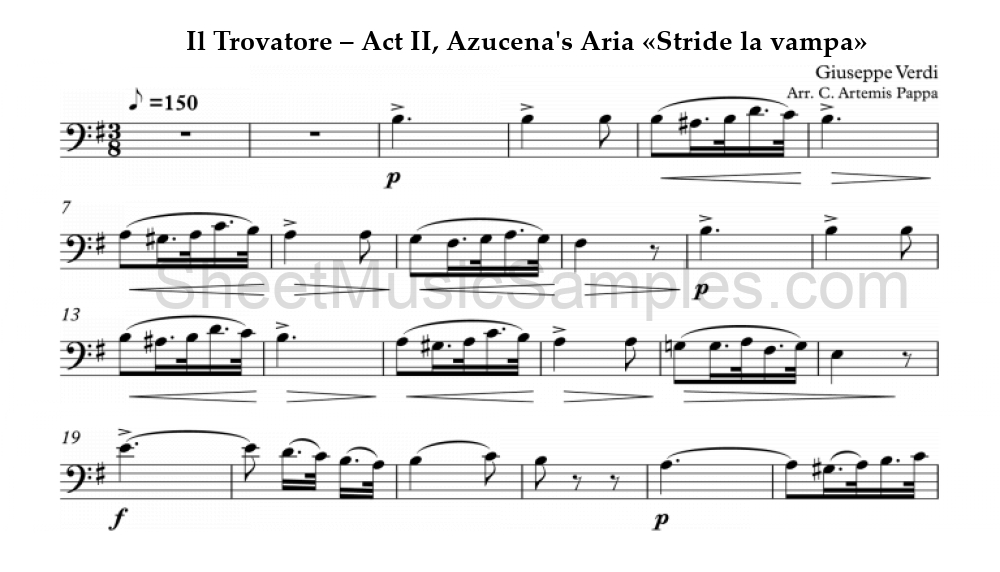 Il Trovatore – Act II, Azucena's Aria «Stride la vampa»