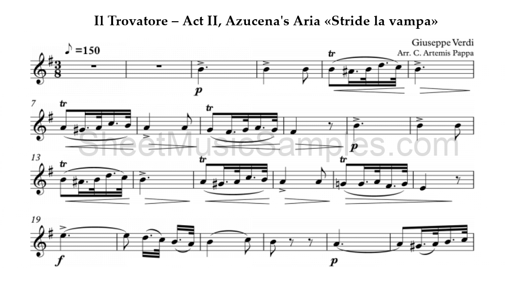 Il Trovatore – Act II, Azucena's Aria «Stride la vampa»