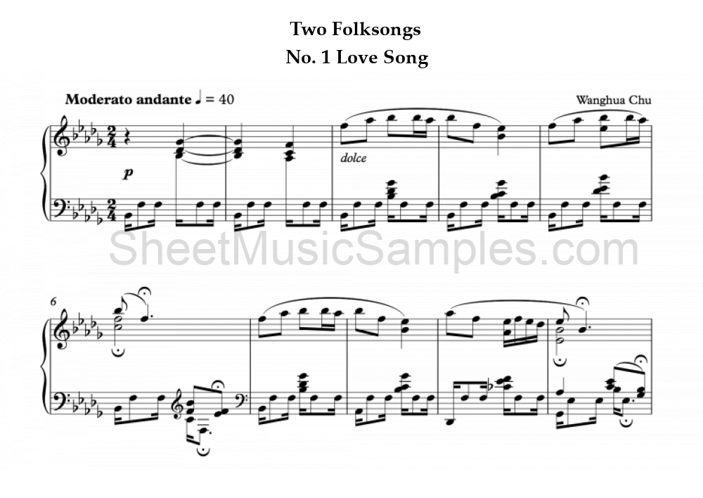 Two Folksongs - No. 1 Love Song