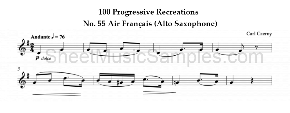 100 Progressive Recreations - No. 55 Air Français (Alto Saxophone)