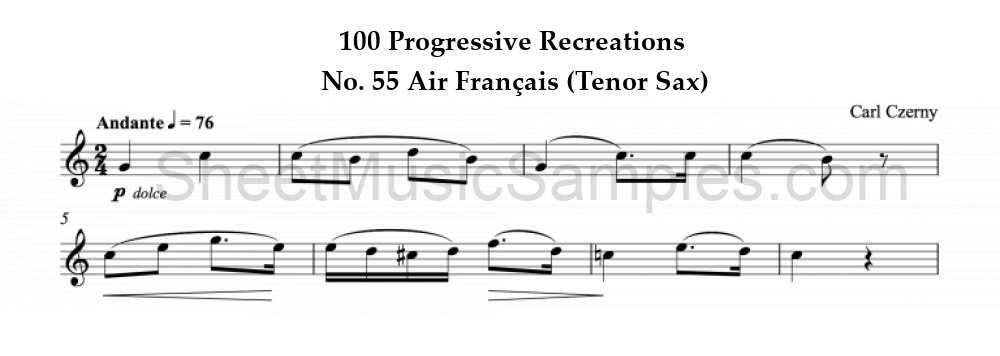 100 Progressive Recreations - No. 55 Air Français (Tenor Sax)