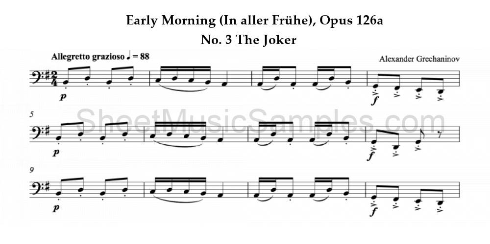 Early Morning (In aller Frühe), Opus 126a - No. 3 The Joker