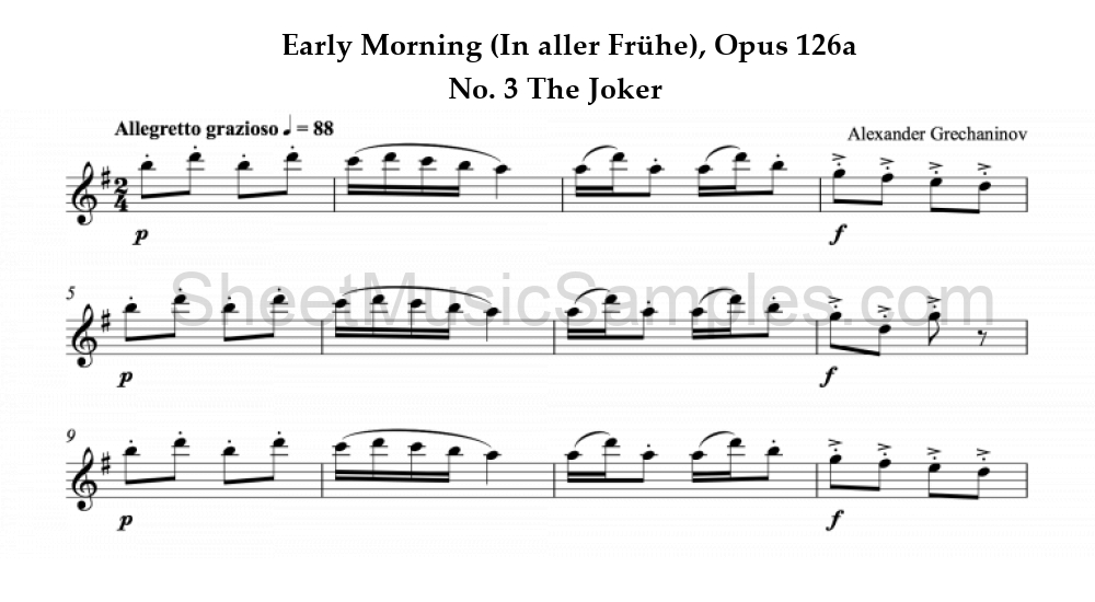 Early Morning (In aller Frühe), Opus 126a - No. 3 The Joker