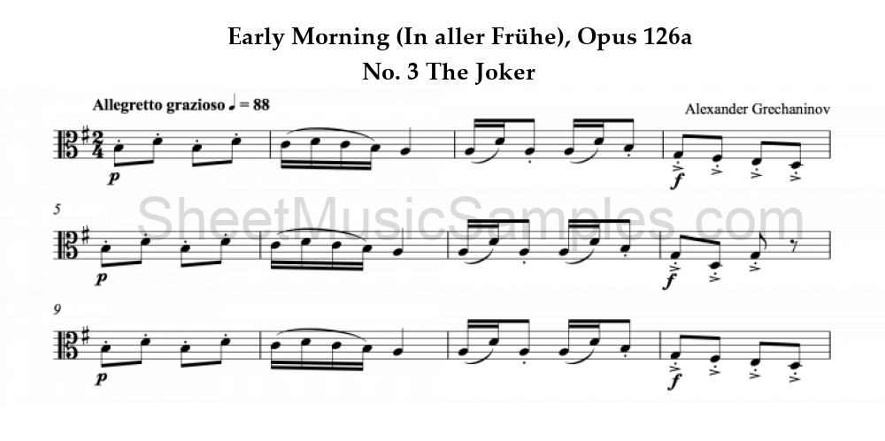 Early Morning (In aller Frühe), Opus 126a - No. 3 The Joker