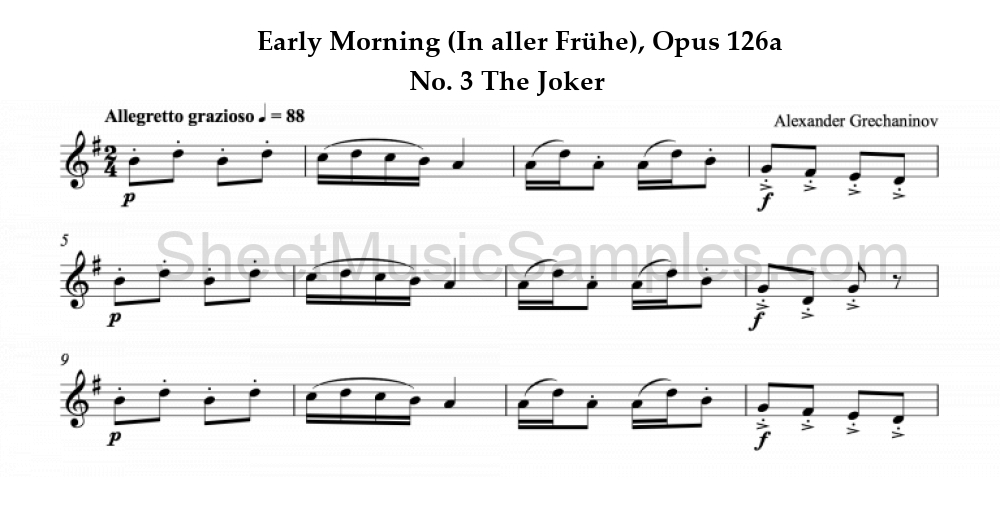 Early Morning (In aller Frühe), Opus 126a - No. 3 The Joker