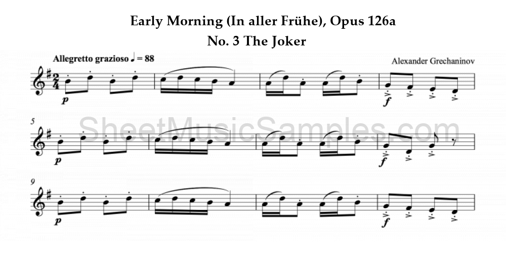 Early Morning (In aller Frühe), Opus 126a - No. 3 The Joker