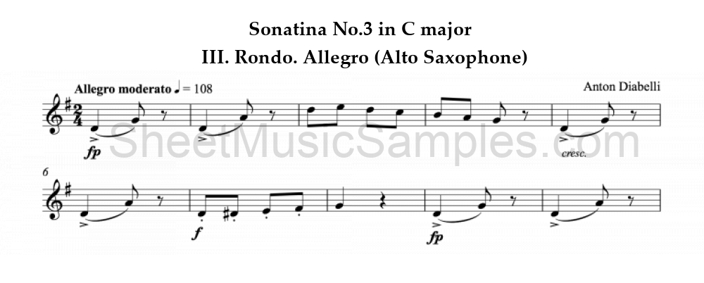 Sonatina No.3 in C major - III. Rondo. Allegro (Alto Saxophone)