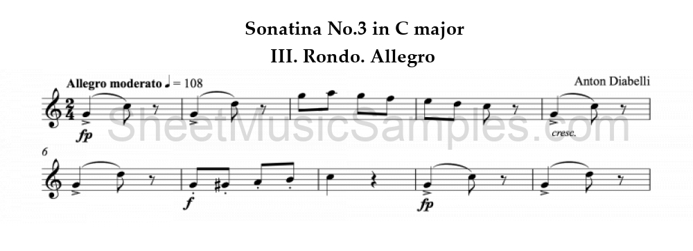 Sonatina No.3 in C major - III. Rondo. Allegro