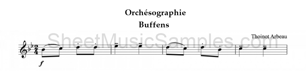 Orchésographie - Buffens