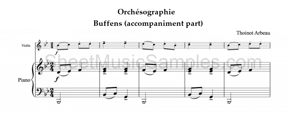 Orchésographie - Buffens (accompaniment part)