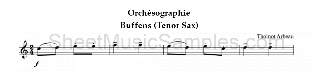 Orchésographie - Buffens (Tenor Sax)