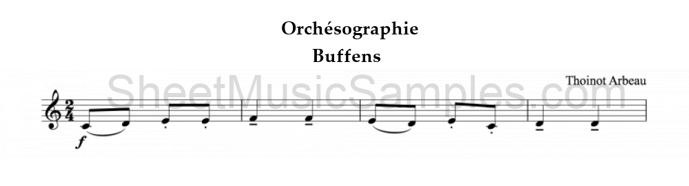 Orchésographie - Buffens