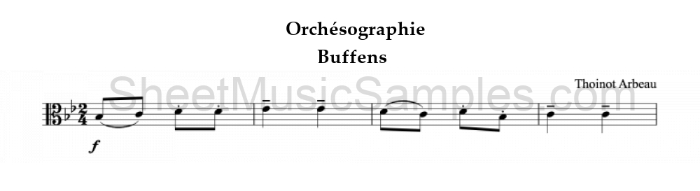 Orchésographie - Buffens