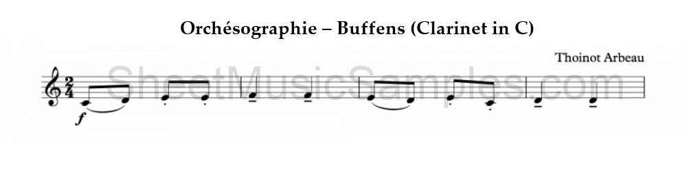 Orchésographie – Buffens (Clarinet in C)