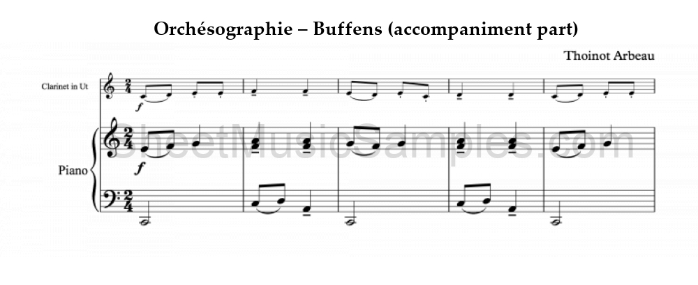 Orchésographie – Buffens (accompaniment part)