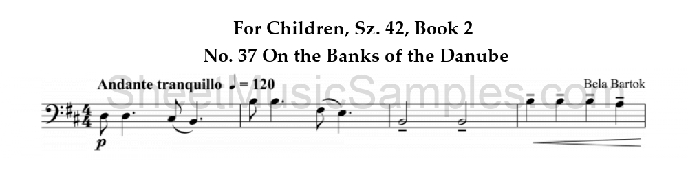 For Children, Sz. 42, Book 2 - No. 37 On the Banks of the Danube