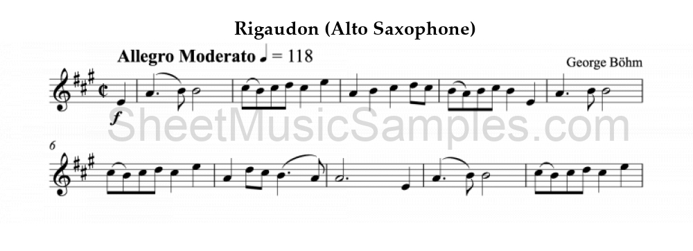 Rigaudon (Alto Saxophone)