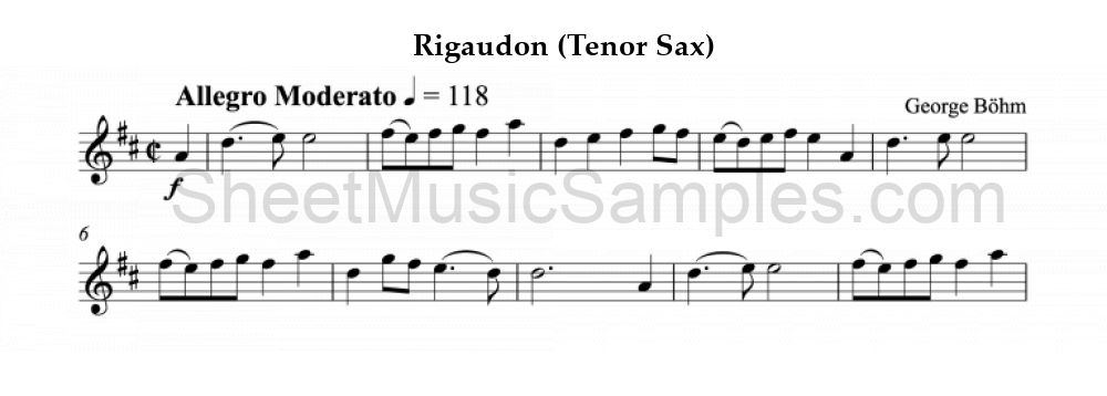 Rigaudon (Tenor Sax)