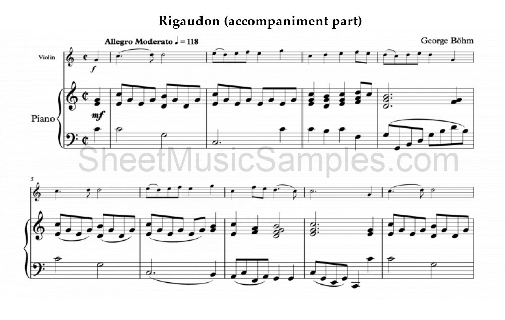 Rigaudon (accompaniment part)