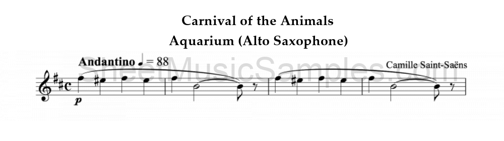 Carnival of the Animals - Aquarium (Alto Saxophone)