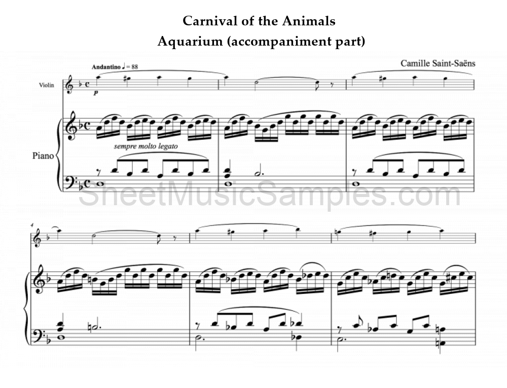 Carnival of the Animals - Aquarium (accompaniment part)