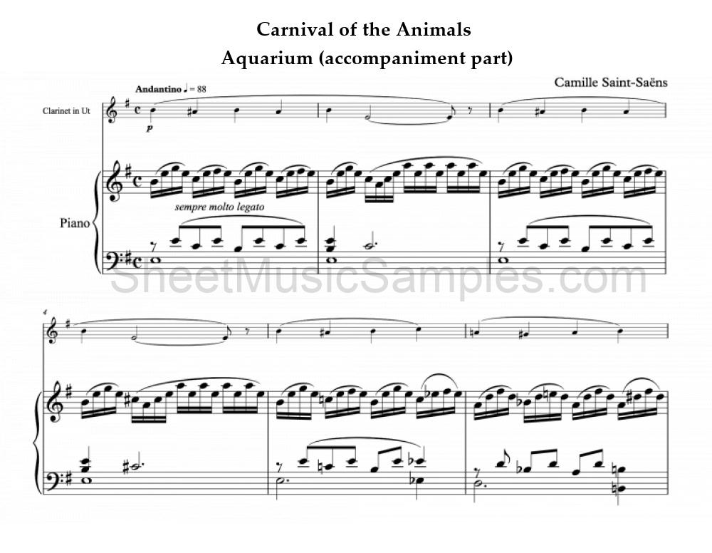 Carnival of the Animals - Aquarium (accompaniment part)