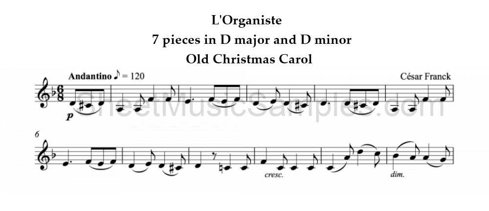 L'Organiste - 7 pieces in D major and D minor - Old Christmas Carol