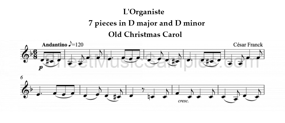 L'Organiste - 7 pieces in D major and D minor - Old Christmas Carol