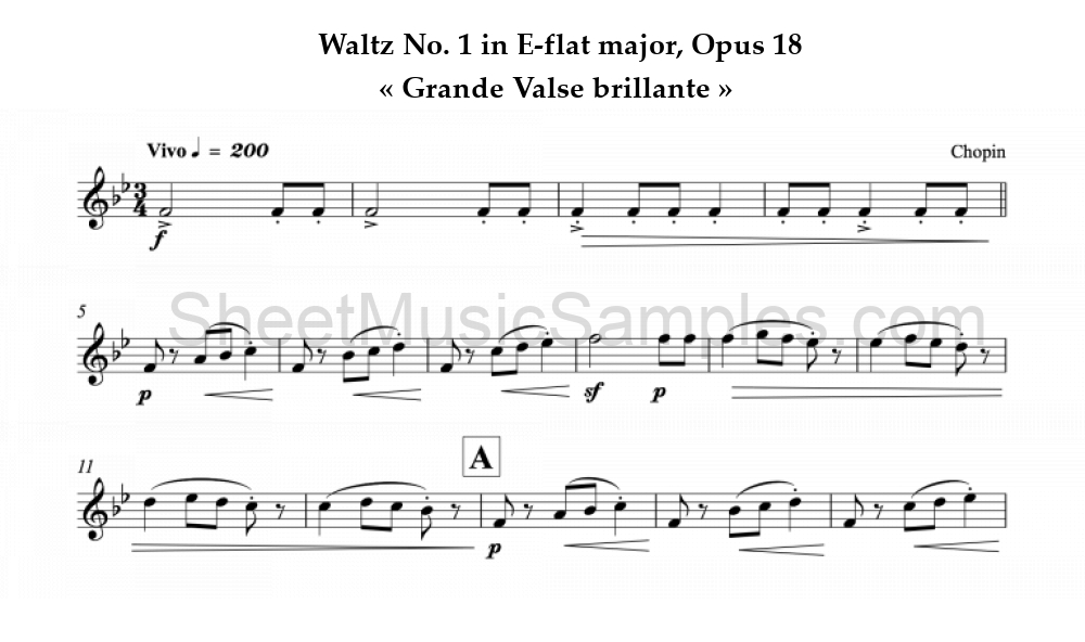 Waltz No. 1 in E-flat major, Opus 18 - « Grande Valse brillante »