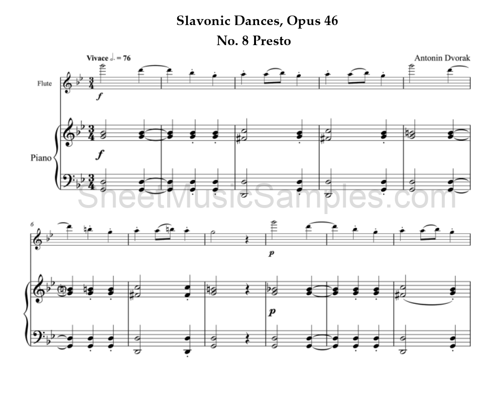 Slavonic Dances, Opus 46 - No. 8 Presto